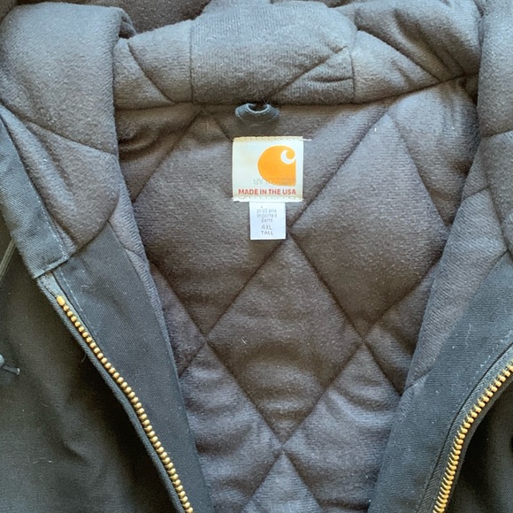 Carhartt Quilted Flannel Lined Duck Jacket J140-BLK - Picture 2 of 5